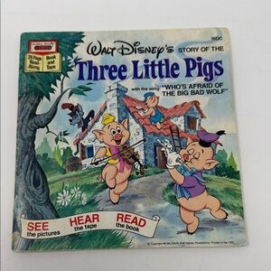 Vintage Walt Disney “The Three Little Pigs”Storybook (BOOK ONLY -NO TAPE)